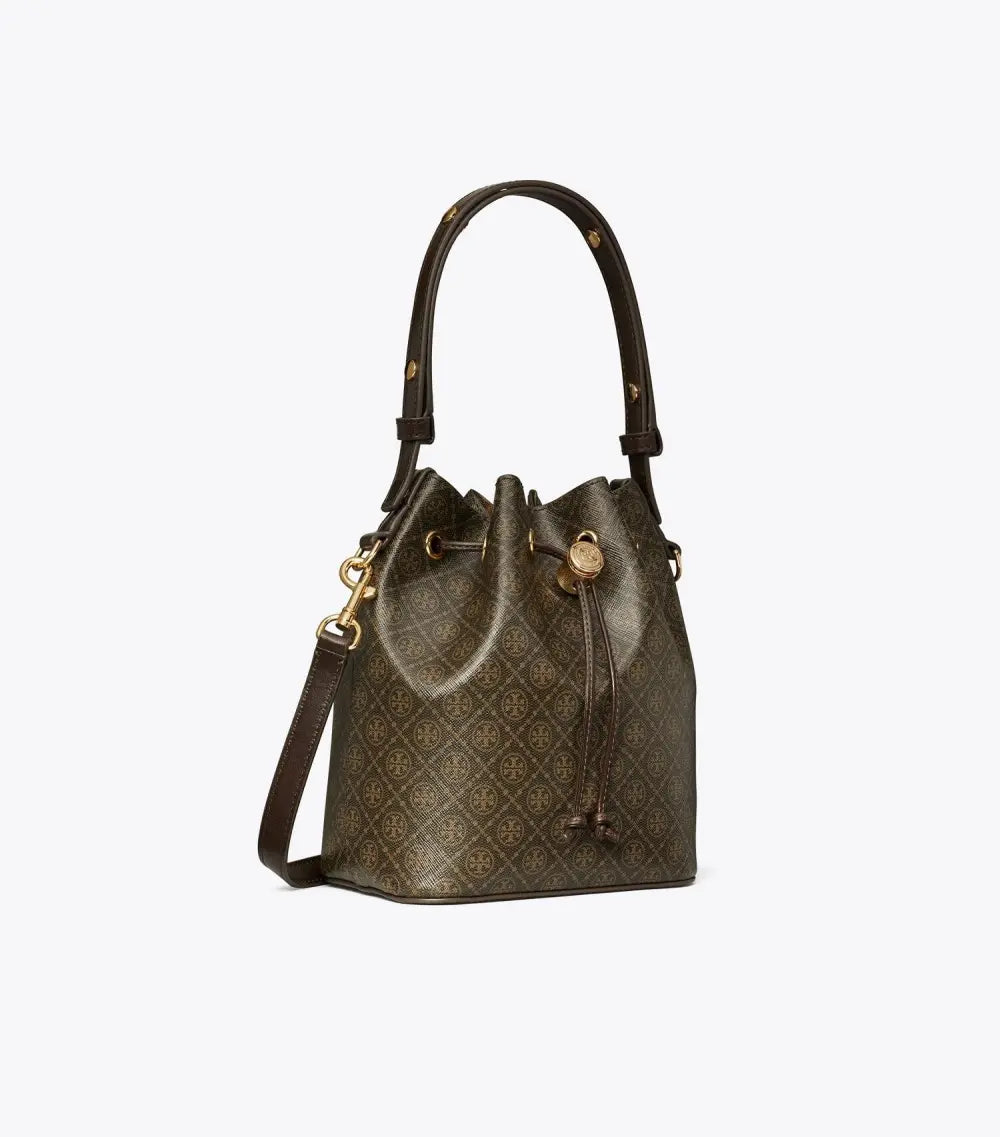T Monogram Coated Canvas Bucket Bag