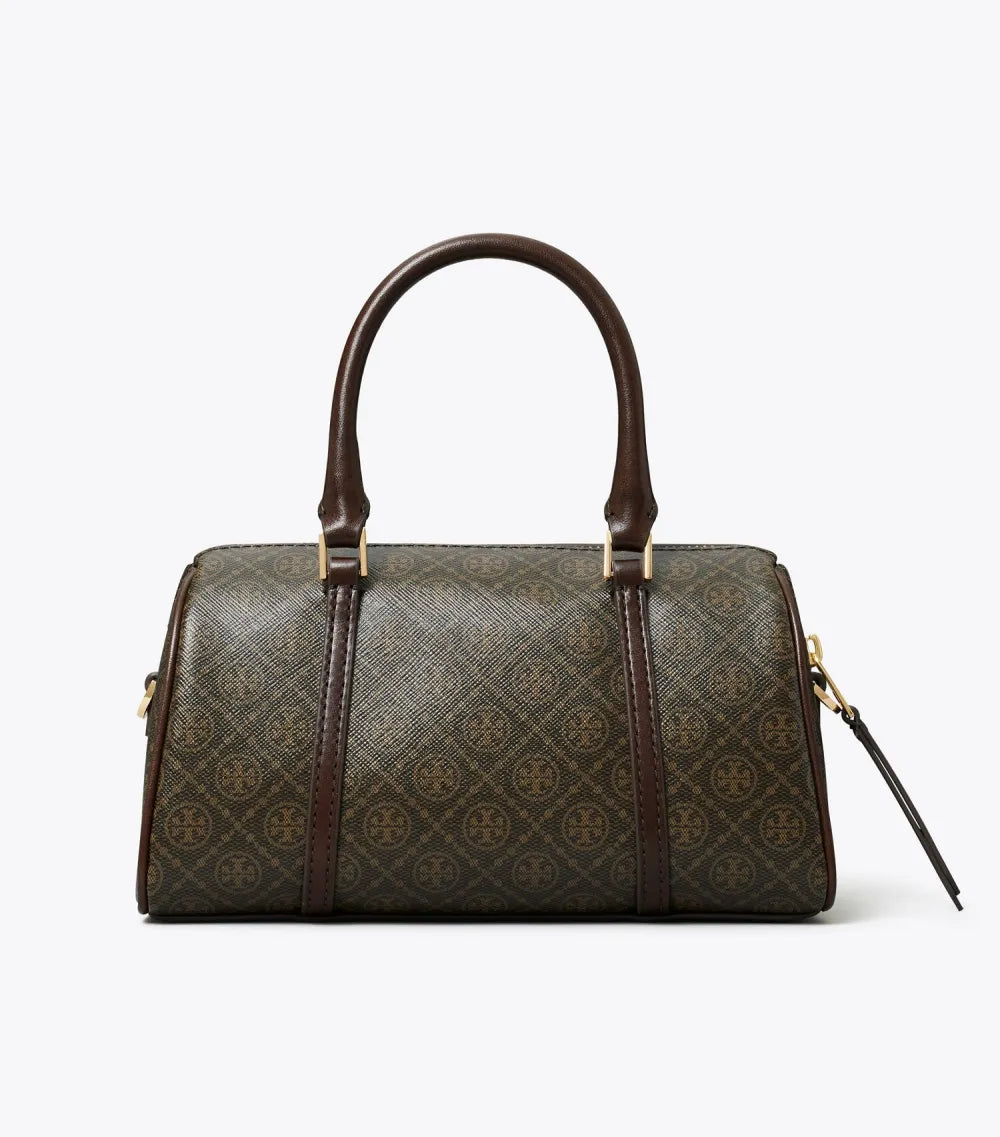 T Monogram Coated Canvas Petite Barrel Bag