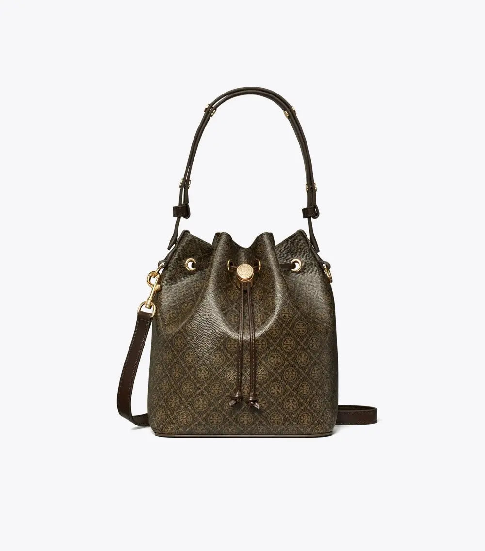 T Monogram Coated Canvas Bucket Bag