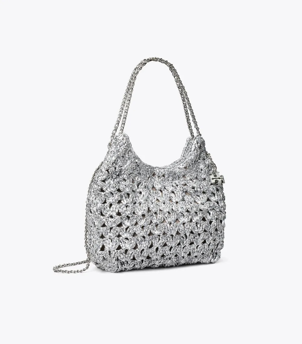 Mini Fleming Woven Hobo Bag