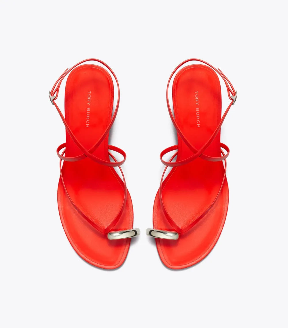 Pierced Multi-Strap Heeled Sandal