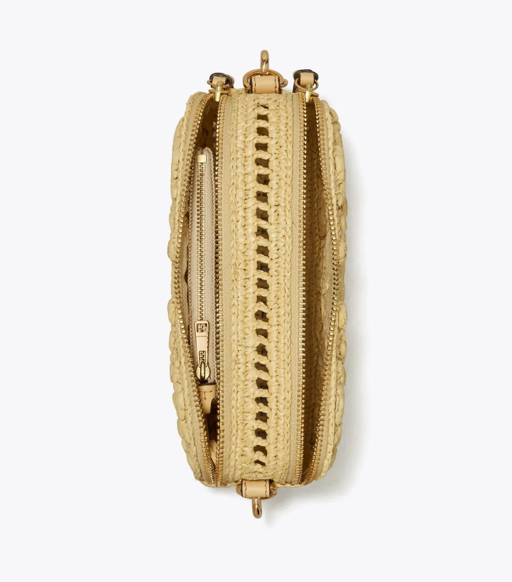T Monogram Mini Miller Raffia Crossbody Bag
