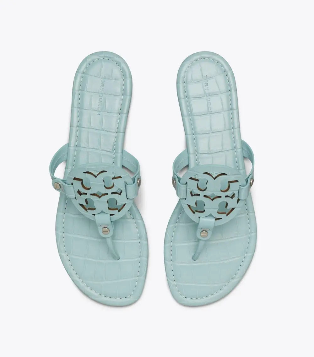 Miller Croc-Embossed Leather Sandal