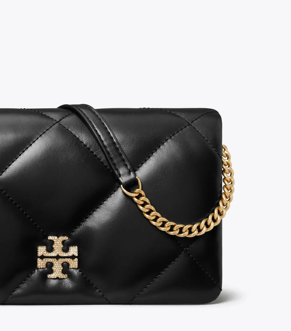 Kira Diamond Quilt Pavé Logo Crossbody