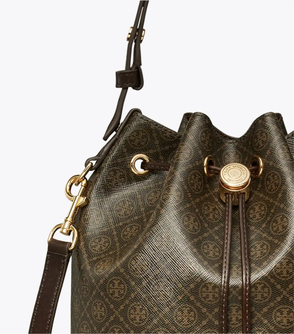 T Monogram Coated Canvas Bucket Bag