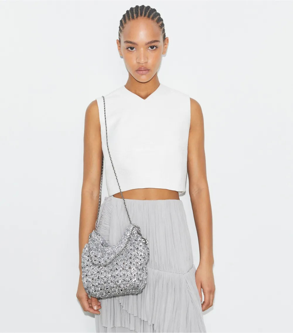 Mini Fleming Woven Hobo Bag