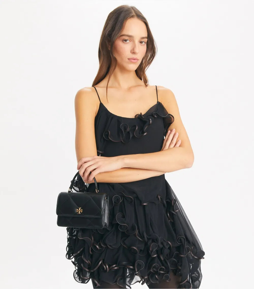 Mini Kira Diamond Quilt Top-Handle Crossbody