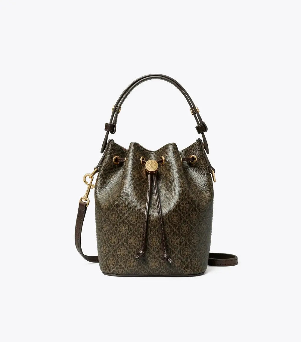 T Monogram Coated Canvas Mini Bucket Bag