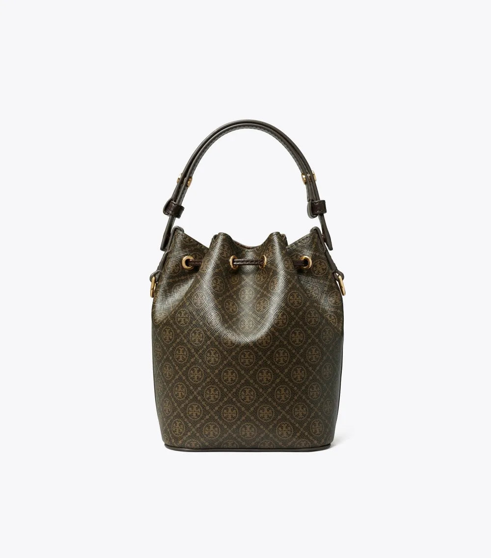 T Monogram Coated Canvas Mini Bucket Bag