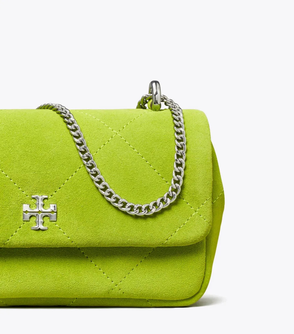 Mini Kira Diamond Quilt Suede Flap Bag