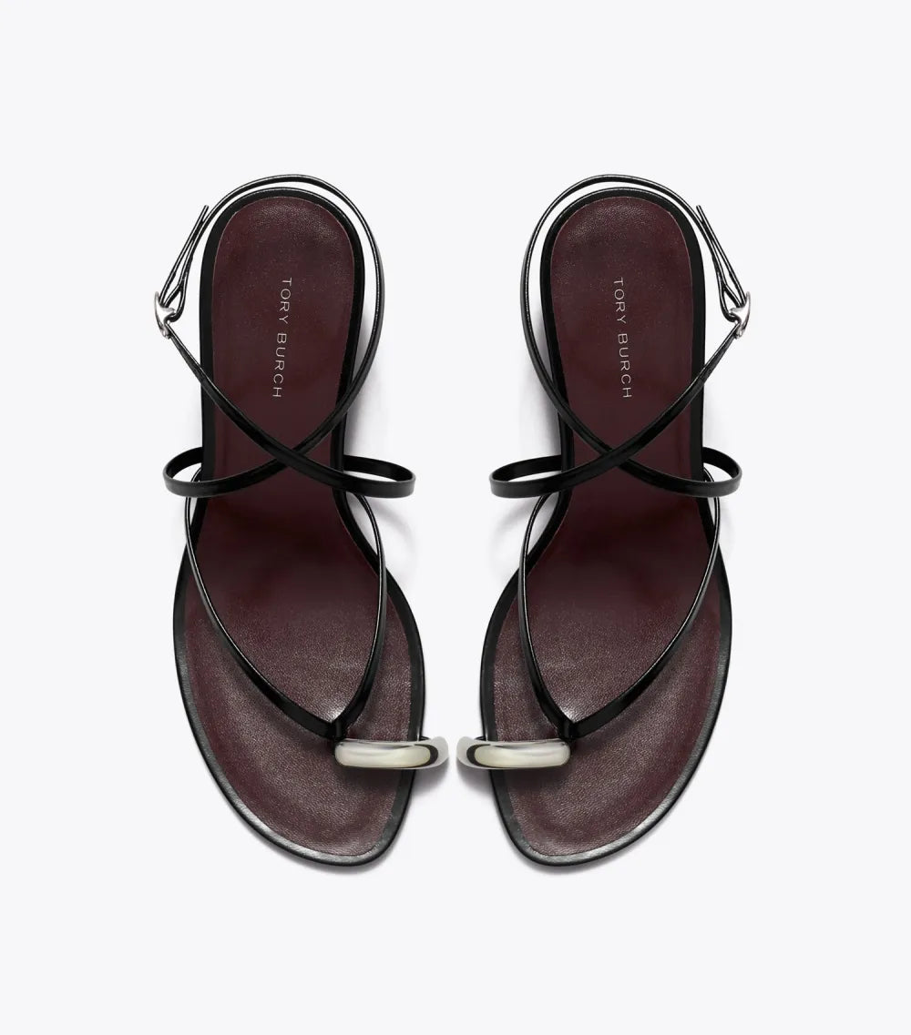 Pierced Multi-Strap Heeled Sandal