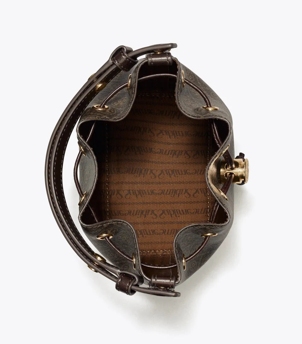 T Monogram Coated Canvas Mini Bucket Bag