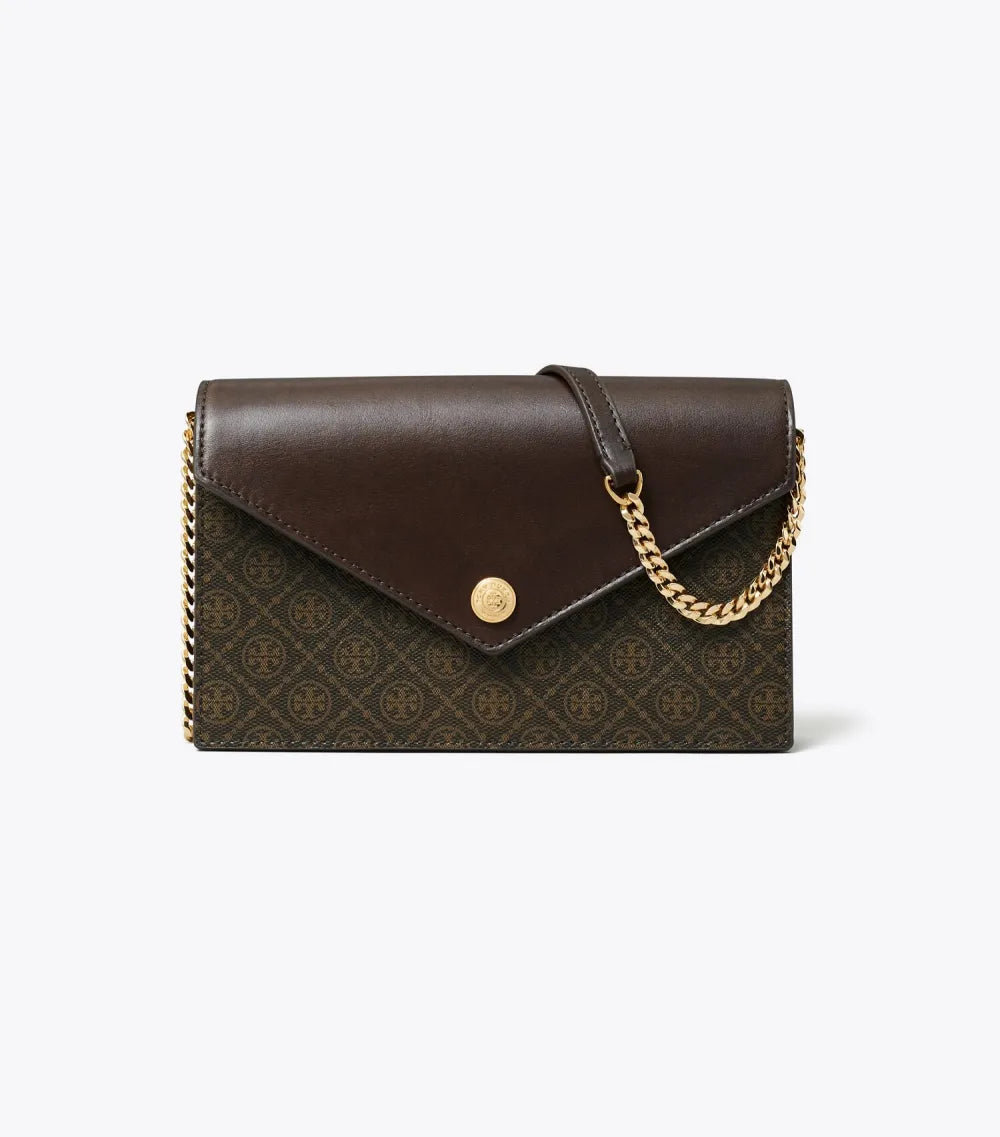 T Monogram Coated Canvas Envelope Crossbody