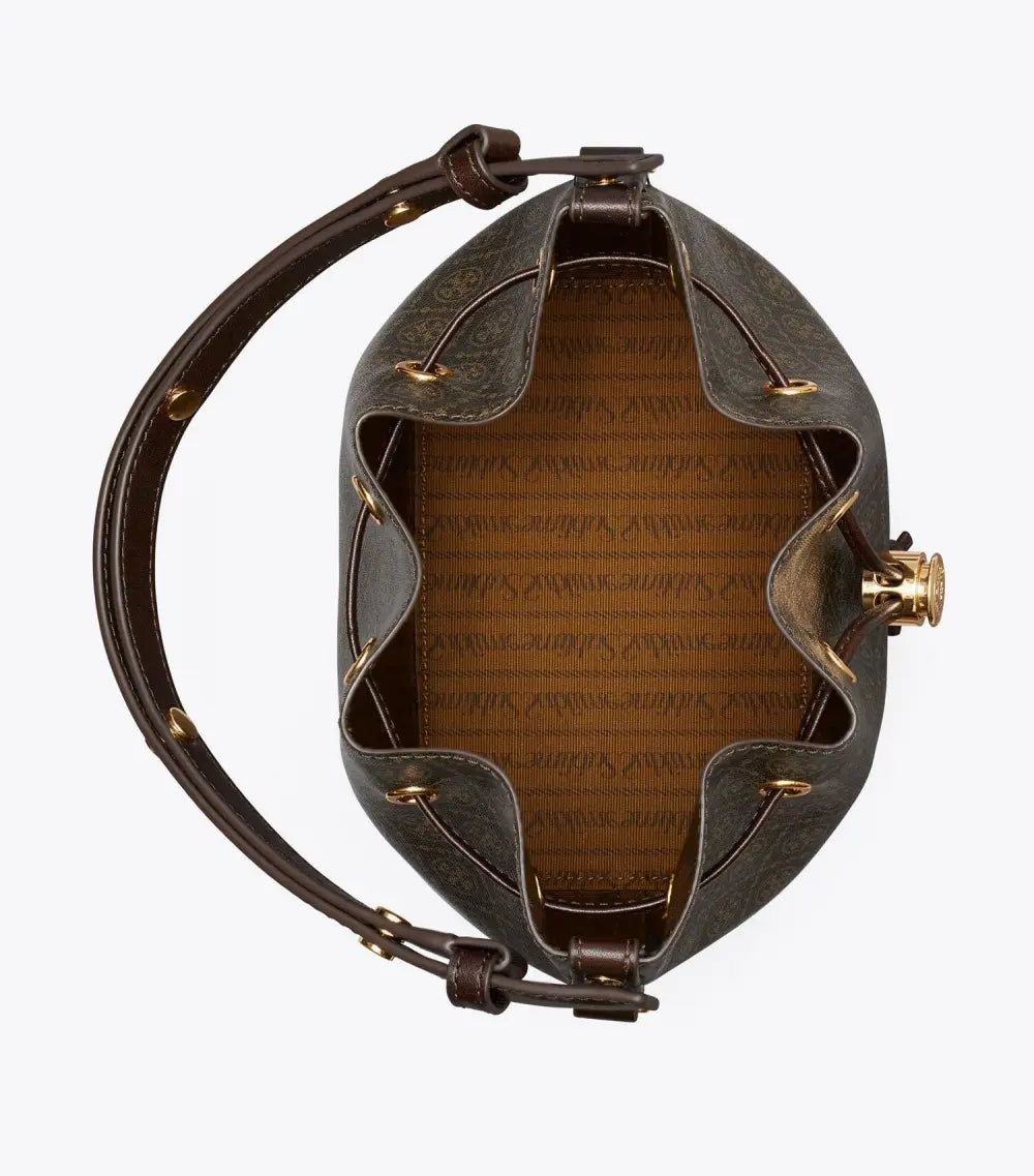 T Monogram Coated Canvas Bucket Bag