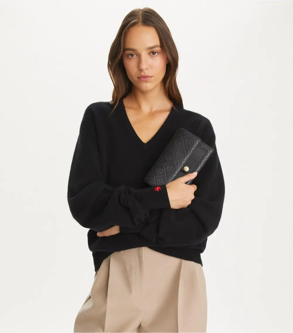 T Monogram Leather Crossbody