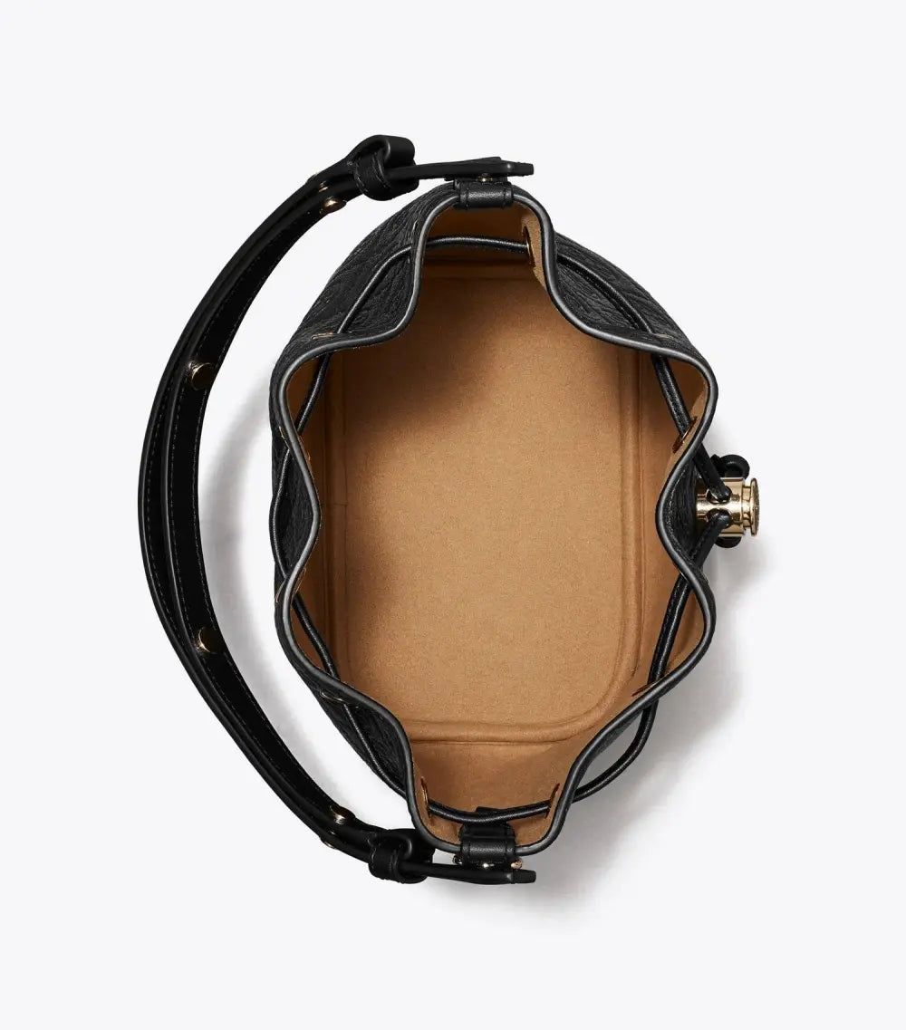 T Monogram Pebbled Bucket Bag