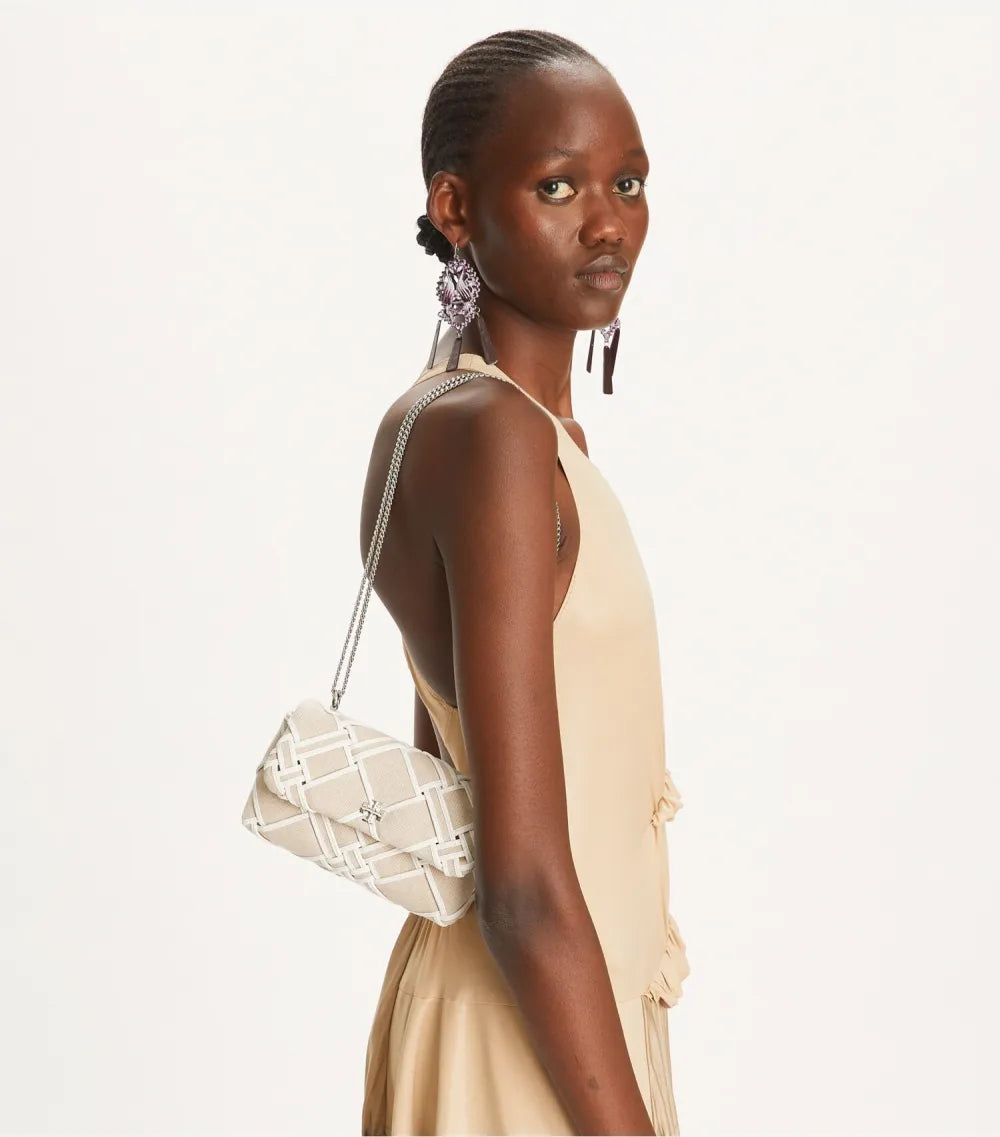 Mini Kira Woven Canvas Flap Bag
