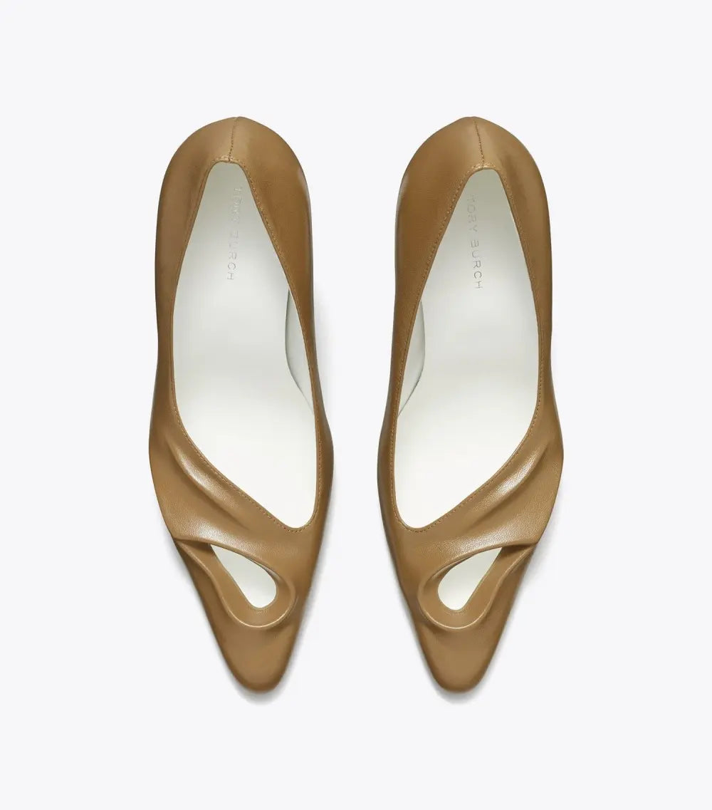 Sculpted Peep-Toe Pump