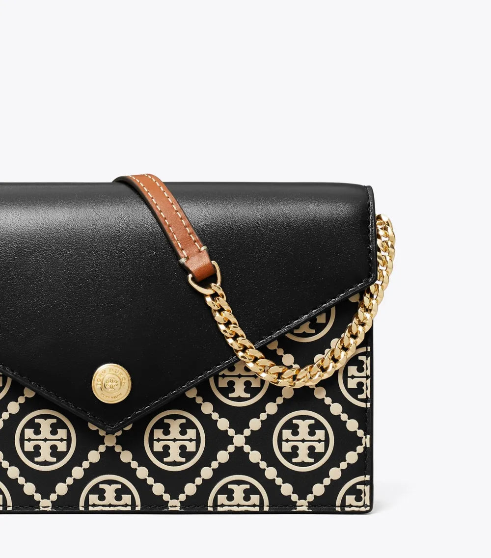 T Monogram Contrast Embossed Envelope Crossbody