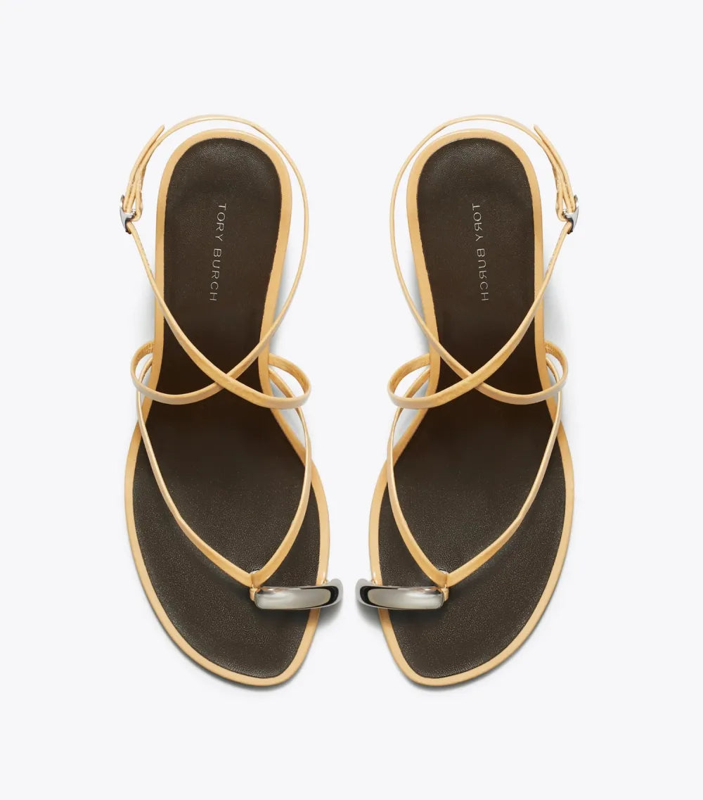 Pierced Multi-Strap Heeled Sandal