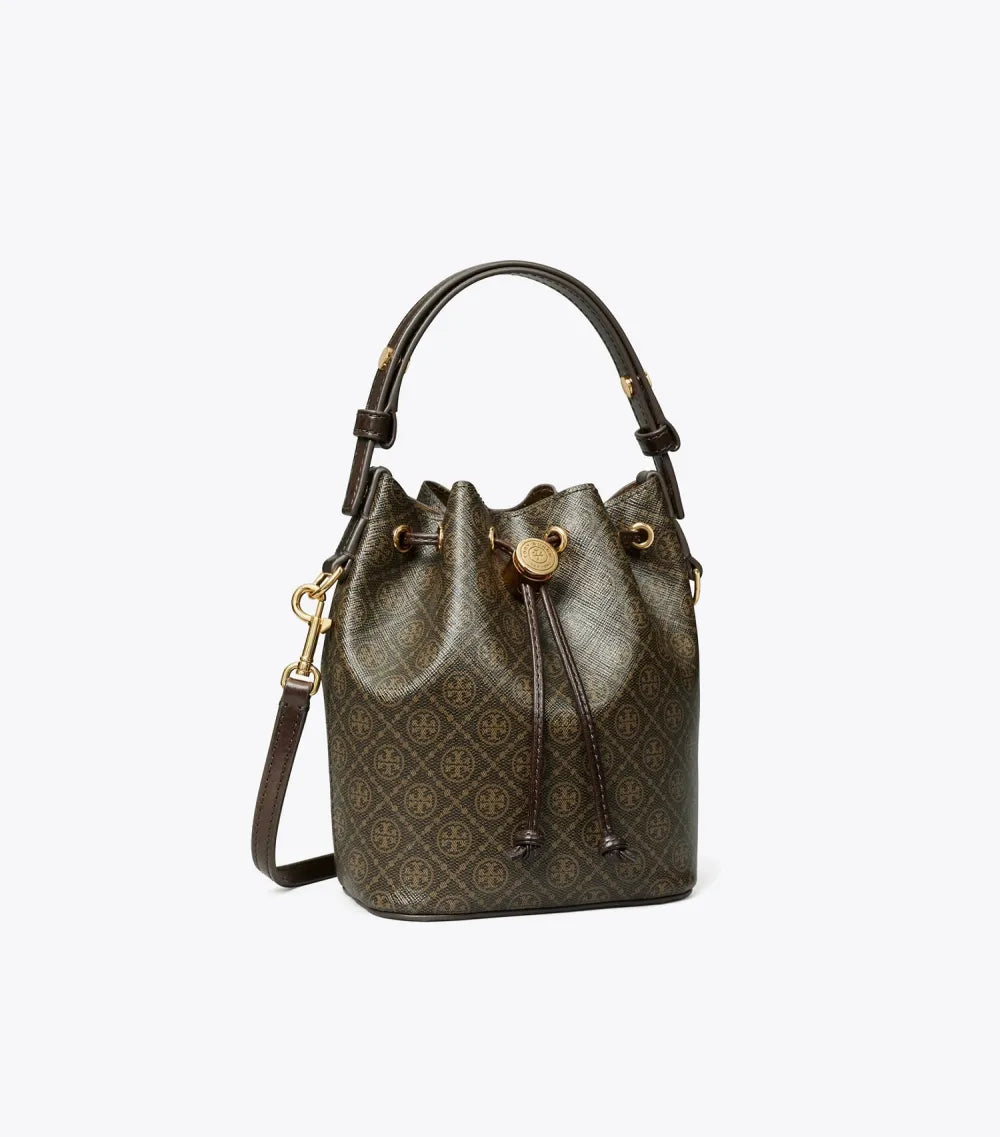 T Monogram Coated Canvas Mini Bucket Bag