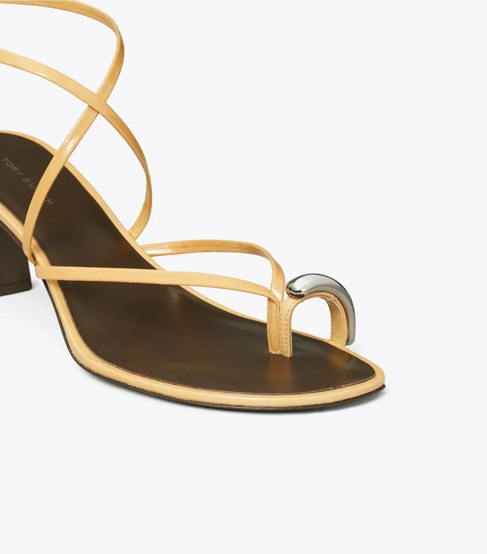 Pierced Multi-Strap Heeled Sandal